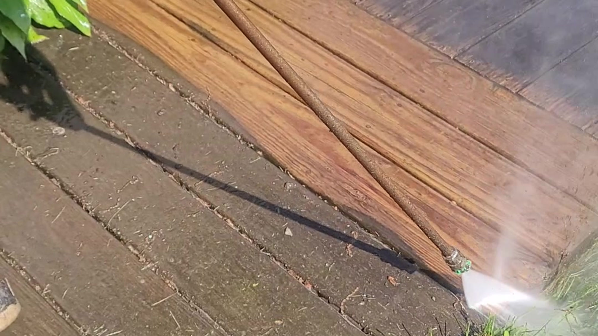 Deck and wood walkway surface cleaning